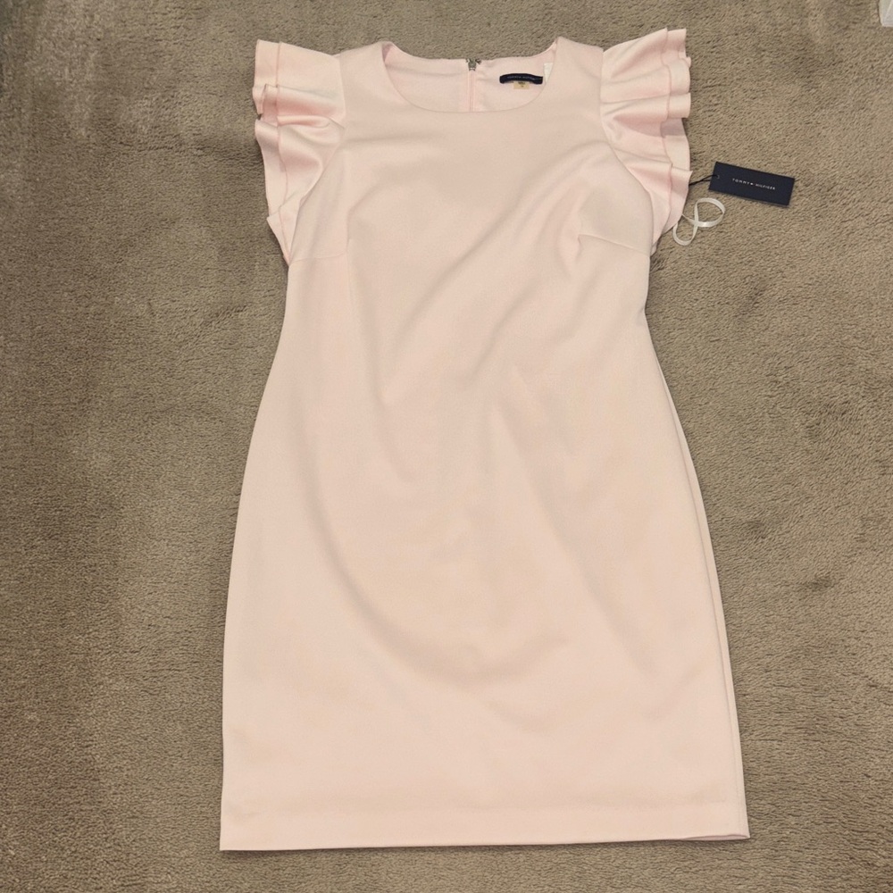 Tommy Hilfiger Pink Ruffle Sleeve Mini Dress